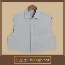 2021 Striped Fake Half Shirt Detachable Collar Men False Faux Collared Men'S Business Button Up Shirt High Quality Clothing