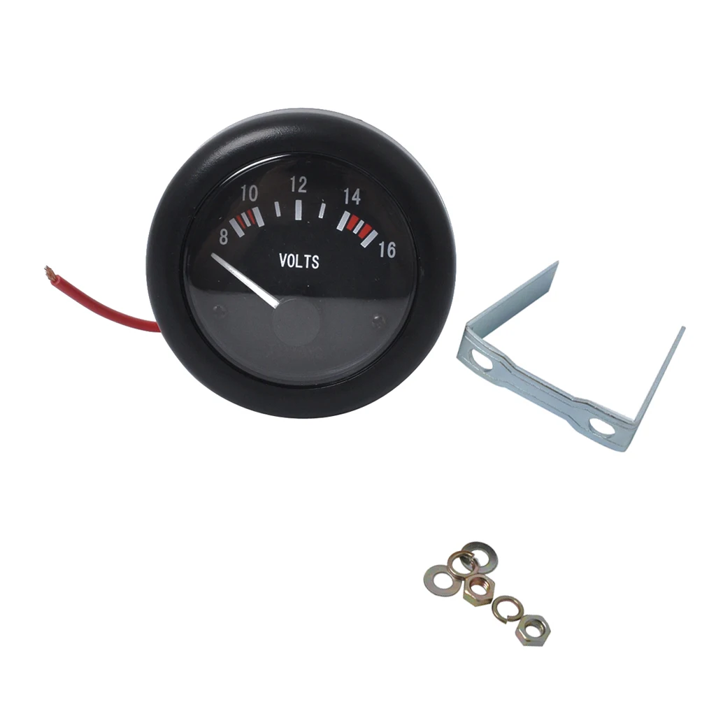 2'' 52mm Mechanical Car Boat Volt Voltmeter Voltage Gauge Meter LED 8-16V