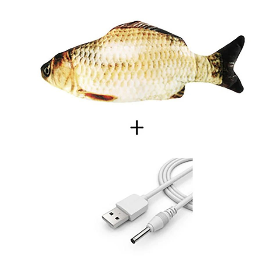 Pet Cat Toys Funny Soft Electronic Fish Shape With Electric USB Charging Chewing Dancing Jumping Moving Fish For Cat Accessories
