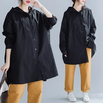 

BIG SIZE 4XL Spring Autumn Women Fashion Elegant Solid Color Tops Ladies Female Plus Large Long Sleeve Cotton Loose Blouse Shirt