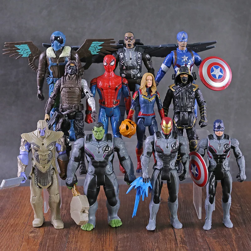 

Avengers Endgame Captain America Thanos Hulk Hulkbuster Spiderman Iron Man Doctor Strange Thor Falcon Figure Toys Set