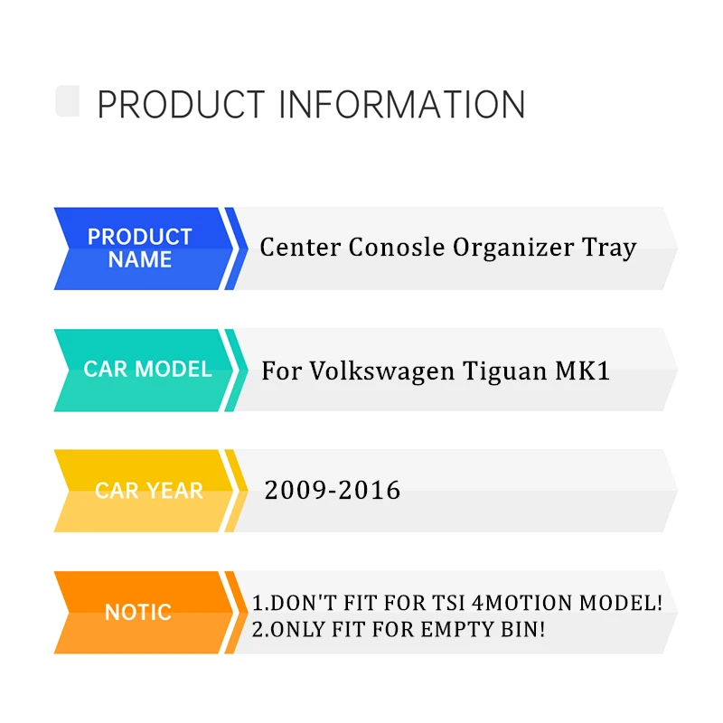  ٰ Tiguan MK1 2009 2010 2011 2012 2013 2014 2015 Ȱ  ̳ Tiguan Center Conosle Organizer Tray