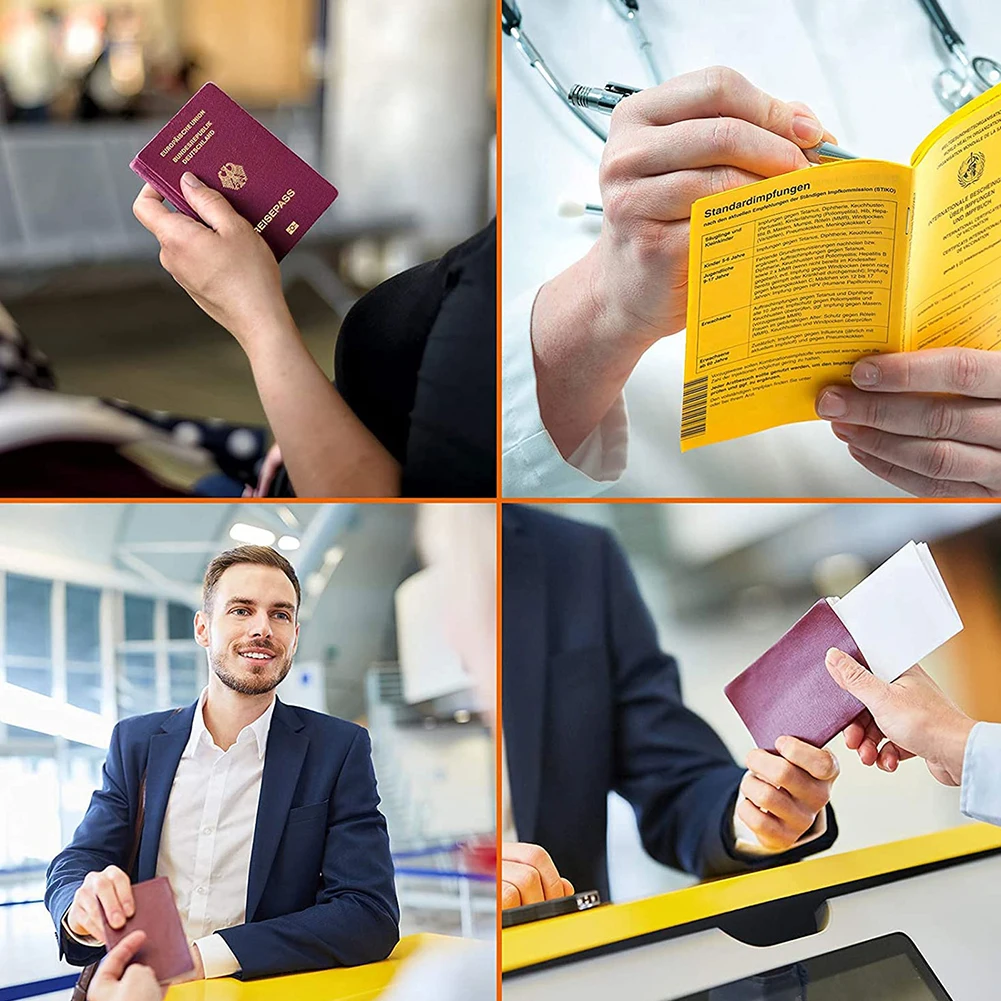 Passport Holder Case 4pcs Waterproof Transparent Protective For International Certificate of Vaccination