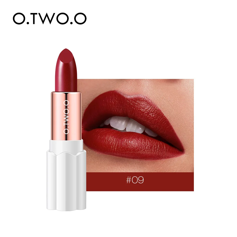 12 Colors Nourishing Smooth Velvet Lipstick Waterproof Matte Lip Stick Sexy Red Lip Makeup Beauty Fashion Lip Balm Cosmetic - Color: 09