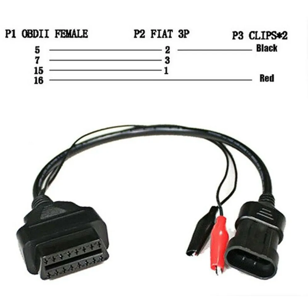 1х 3Pin штекер 16Pin Женский адаптер Диагностический кабель OBD2 аксессуар для соединения