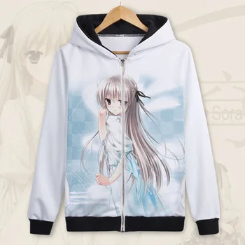 

Anime Yosuga no Sora Kasugano Sora Print Zipper Hooded Hoodie Cosplay Costume Men Women Jacket Casual Sweatshirt Streetwear