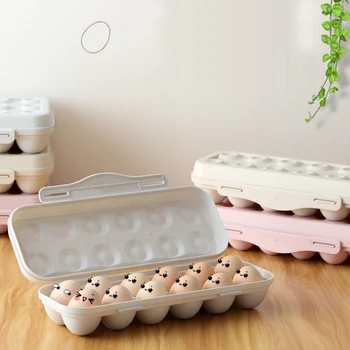 

ShockProof Plastic Egg Storage Box Lock Cover Storage Box Kitchen Refrigerator Egg Compartment Space Saving Kitchen Accessories
