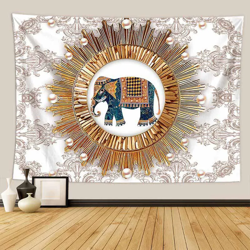 Богемная Мандала магический слон гобелен настенные висящие декорации художественный Декор хиппи гобелен тонкий настенный ковер психоделический гобелен