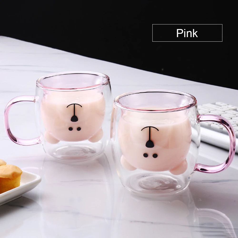 Buy Wholesale China High Quality Creative Big Ears Handle Design  Transparent Glass Cute American Style Coffee Mug Cup Beer Milk Mugs & Glass  Mug at USD 1.83