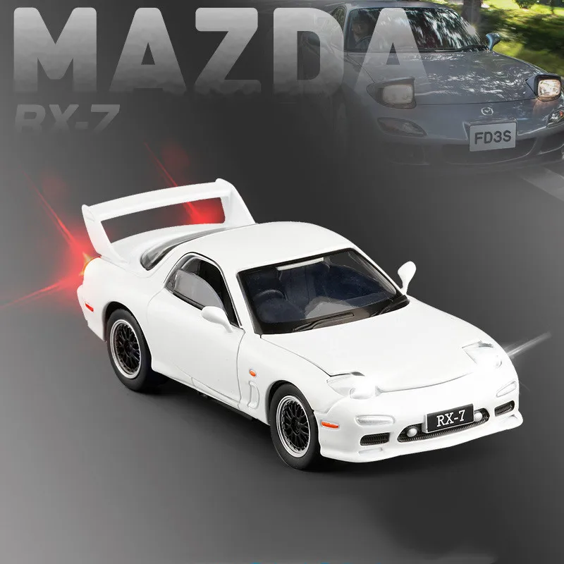 Изысканный подарок 1:32 модель спортивного автомобиля Mazda RX7 из сплава со звуком и