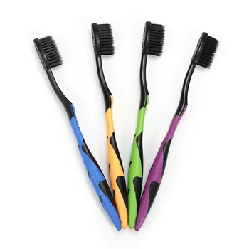 

Bamboo Charcoal Toothbrush Family Pack Double Soft Hair Toothbrush Portable Travel Charcoal Toothbrush Non-slip Handle