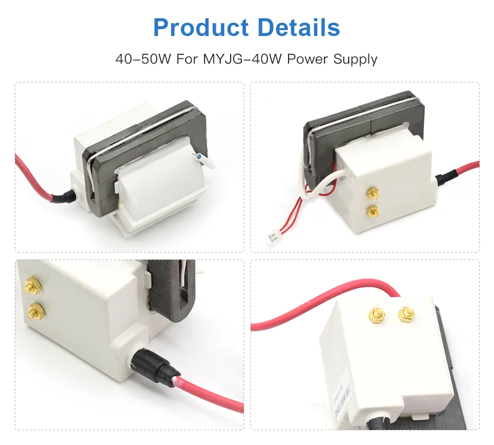 Tensão do Transformador Uso de Alta w de Wavetopsign para a Fonte de Alimentação do Laser 40w-50 Myjg-40w 3 Transformadores