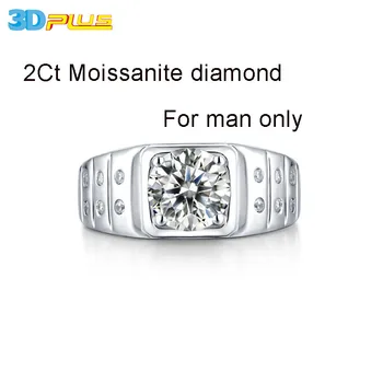 

3D Plus D grad diamond ring size adjustable silver ring with 2Ct diamond stone for handsame 3DR9021
