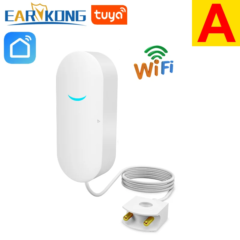 EARYKONG WiFi smart Tuya Water Leakage Sensor Tuya Water Alarm Compatible With Tuyasmart / Smart Life APP Easy Installation 