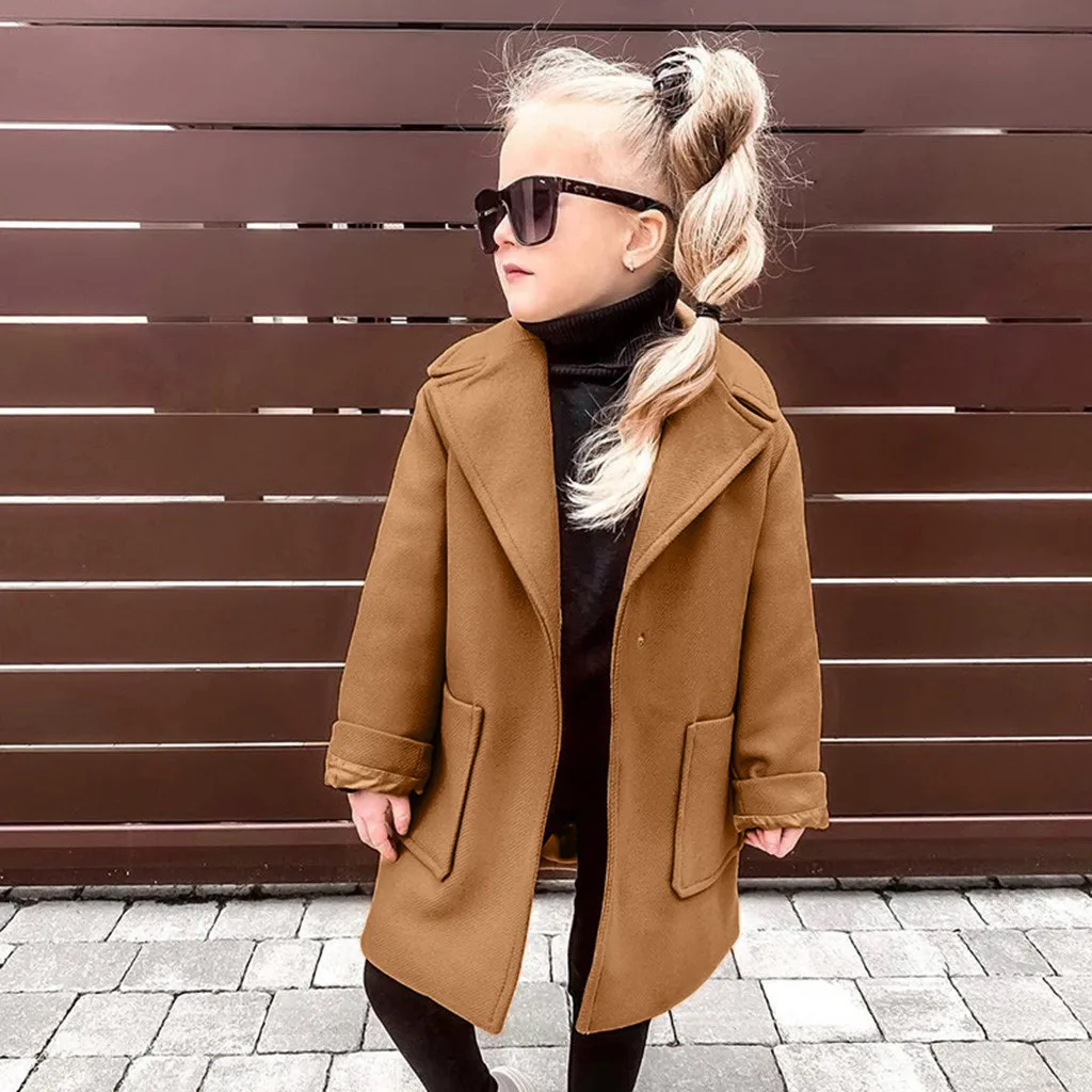 

Toddler Baby Girls Long Sleeve Winter Solid Windproof Coat Warm Outwear Jacket Veste pour enfants dropshiping W1115