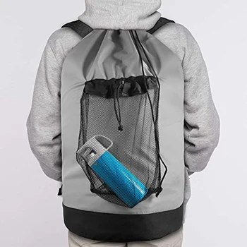 

Laundry Bag Mesh Pocket Nylon Backpack Clothes Hamper Bag with Drawstring Closure for College Travel Laundromat