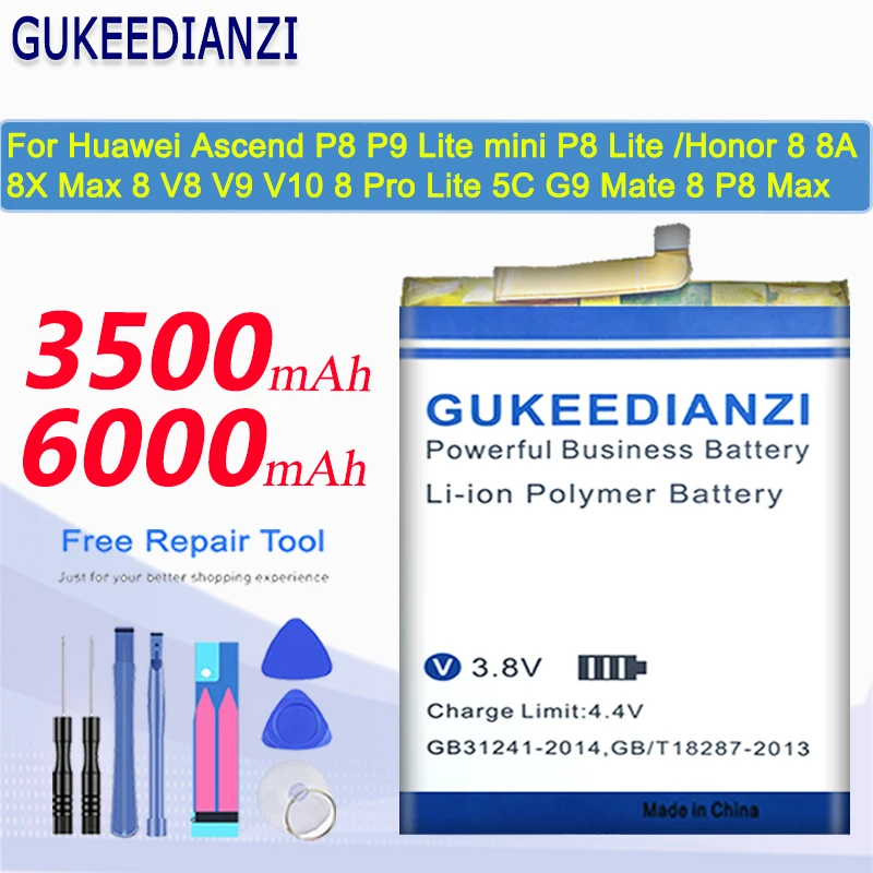 Аккумулятор HB366481ECW для Huawei Ascend P8 P9 Lite mini Lite/для Honor 8 8A 8X Max V8 V9 V10 Pro 5C G9 Mate | Мобильные