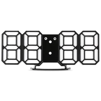 

2019 Original 3D Modern Wall Clock Digital LED Table Clock Alarm Watch 24 Or 12 Hour Display Snooze Desk Digital Alarm Clock