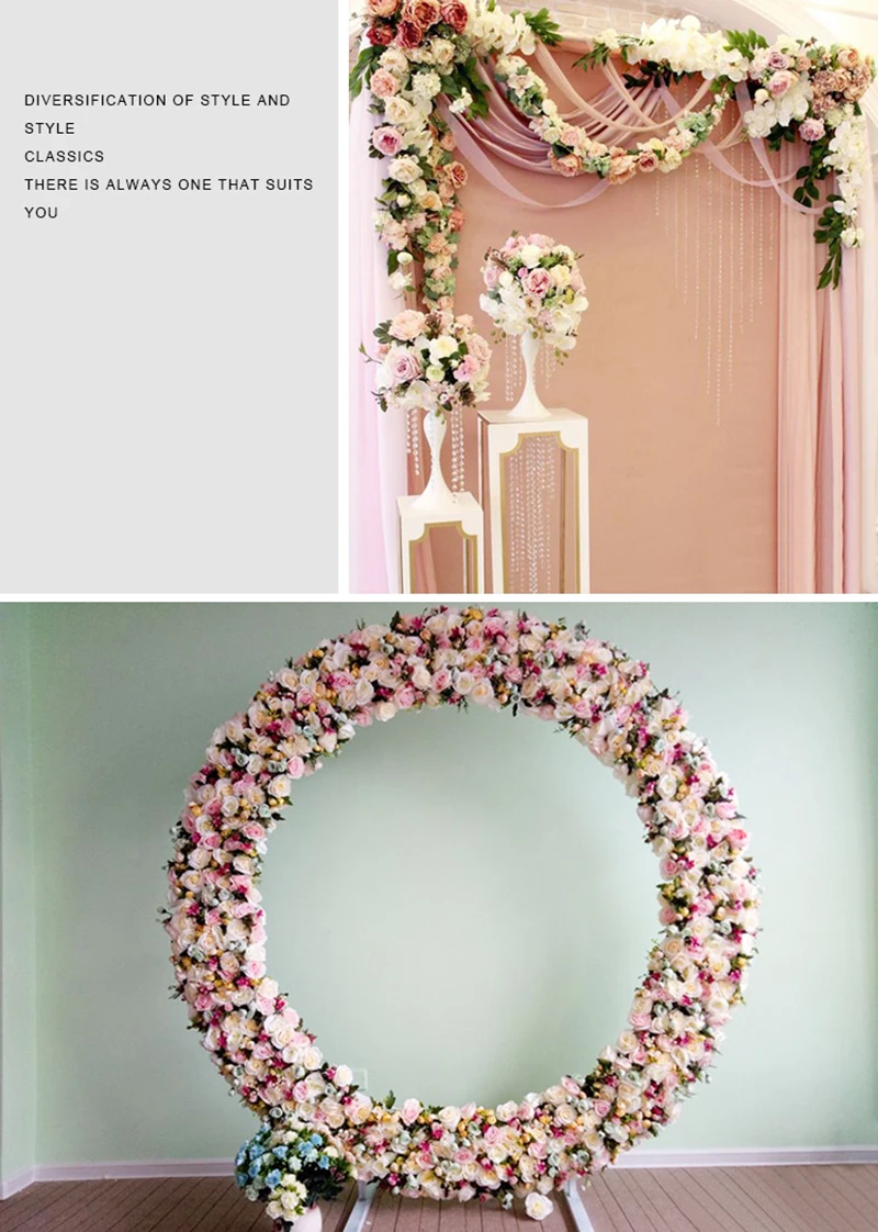 Custom 1m wedding backdrop arch decor artificial flower row decor flower arch road lead flower arrangement silk flower wall 1pc