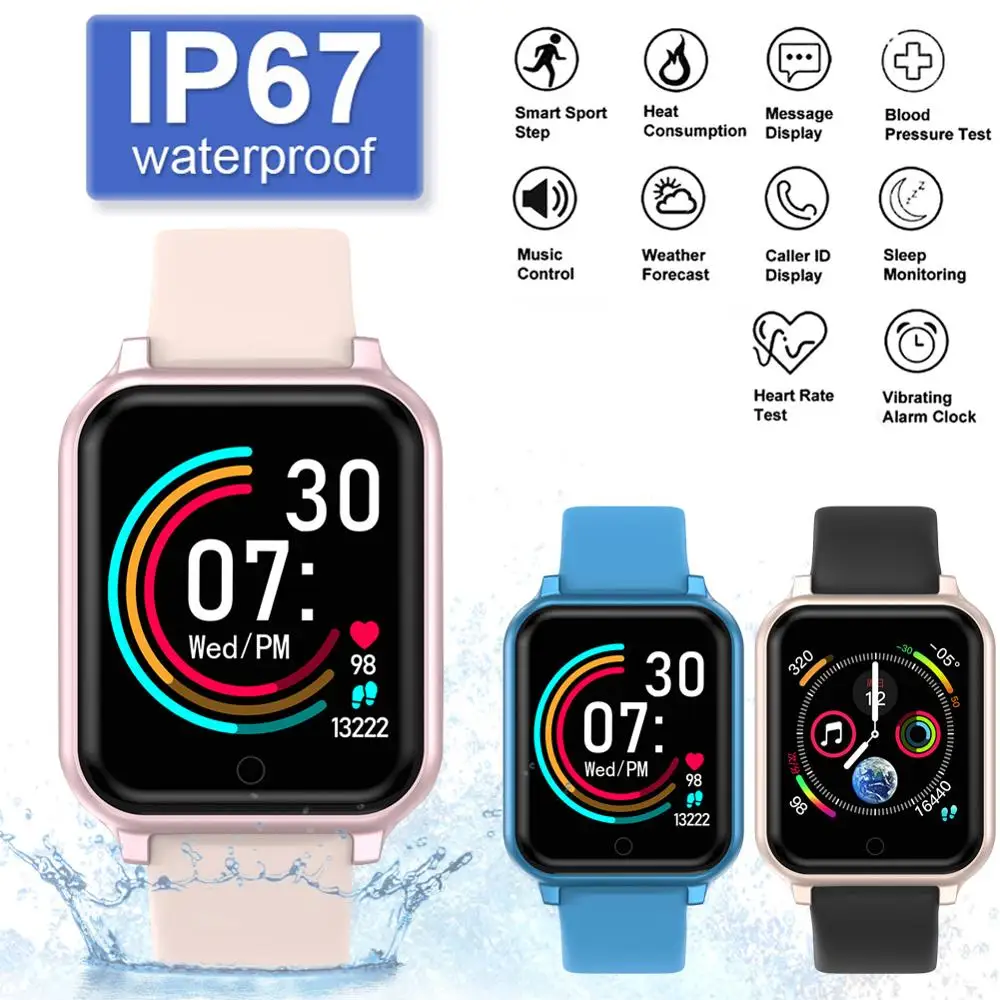 T70 Smart watches Waterproof Sports for iphone Smartwatch Heart Rate Monitor Blood Pressure For Women men