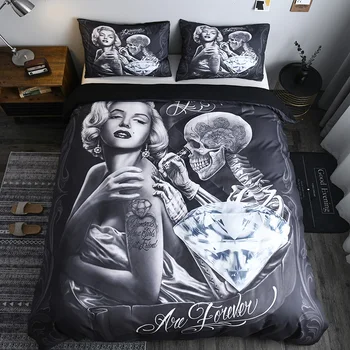 

luxury Bedding Sets 3D Custom,Duvet Cover Set Queen/King,Quilt/Blanket Cover Set,3 PCS Bed se,halloween skull bed linen
