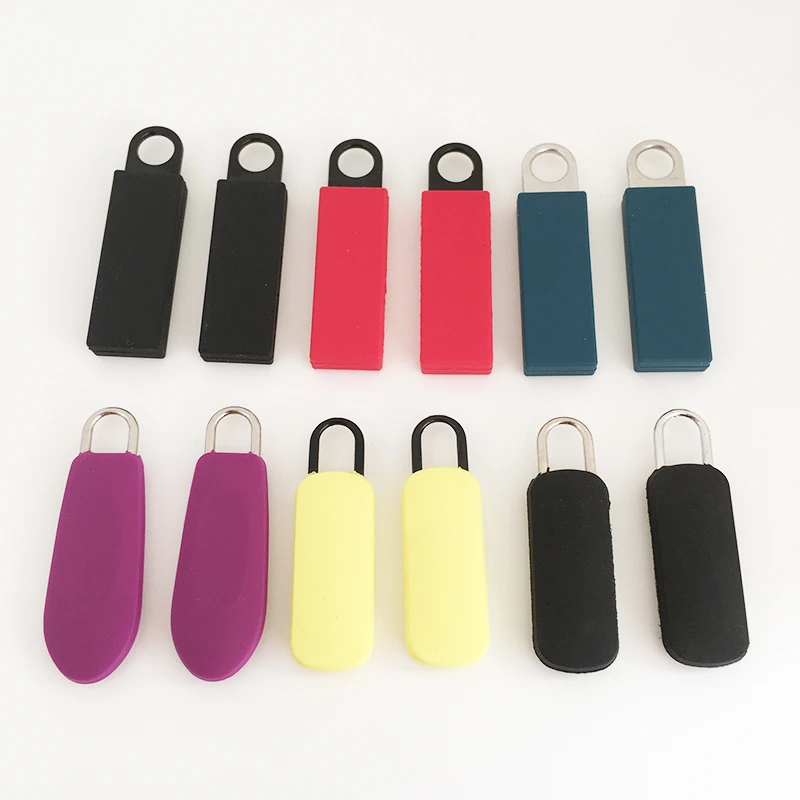 

2 Pcs Silicone Zipper Pull Tab Instant Zipper Repair Kit for Luggage Suitcase Bag DIY Rubber Zipper Puller Sewing Accessories