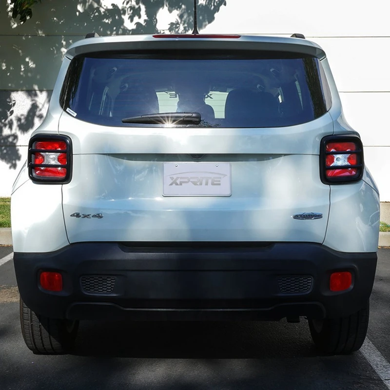 Черный металлический задний фонарь Защитная крышка для- Jeep Renegade 4 шт
