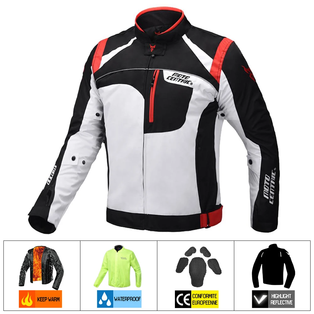 1901-Red Jacket MOTOCENTRIC мотоциклетная куртка водонепроницаемая мотоциклетная куртка для езды на гонок Jaqueta Chaqueta защита для мотокросса - Цвет: 1901-Red Jacket