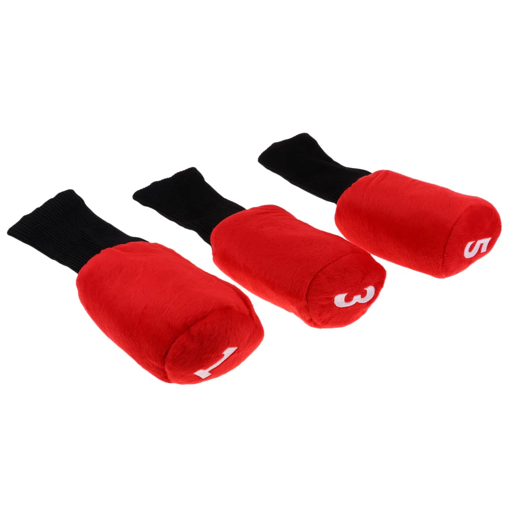 3 Pcs Durable Lightweight Golf Head Black Red Cover Accessories Headcover Protector for Driver Fairway Wood Head Dropshipping