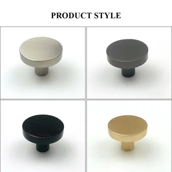 Round Brass Gold Cupboard Simple Kitchen Knobs Handles Drawer Pulls Wardrobe Dresser Modern Cabinet Door Brass Furniture Handles