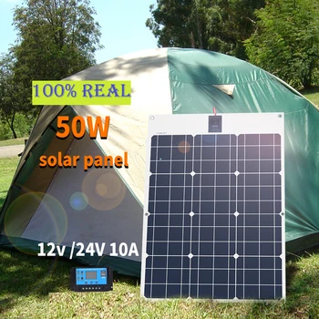 

Boguang Brand Solar Battery Flexible Solar Panel 50W 12V 24v Controller +10A Solar System Kits for Fishing Boat Cabin Camping