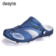 Новинка; летние мужские пляжные сандалии; мужские тапочки с отверстиями; уличная Мужская прозрачная обувь; повседневная обувь с подсветкой из сетчатого материала; модная обувь; hjm8