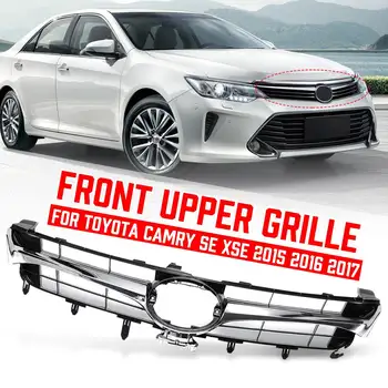 

Car Front Upper Chrome Grille Grill Insect Screening Mesh Net Steel Wire Strip Cover For Toyota For Camry SE XSE 2015 2016 2017