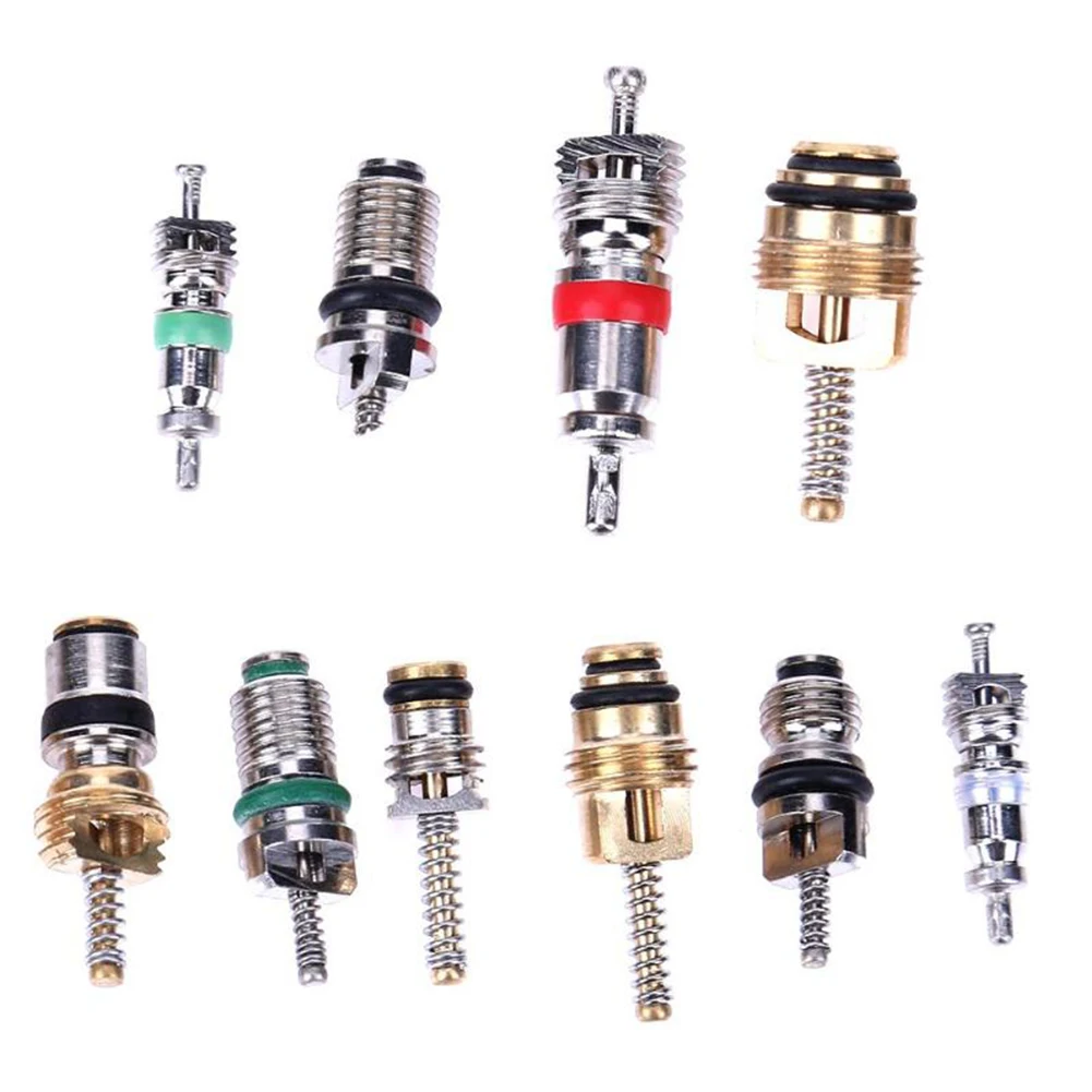 

100pcs R134A Auto A/C Core Valves Automotive Air Conditioning Assortment Kit Car Air Conditioning Valve Core Remover Kit