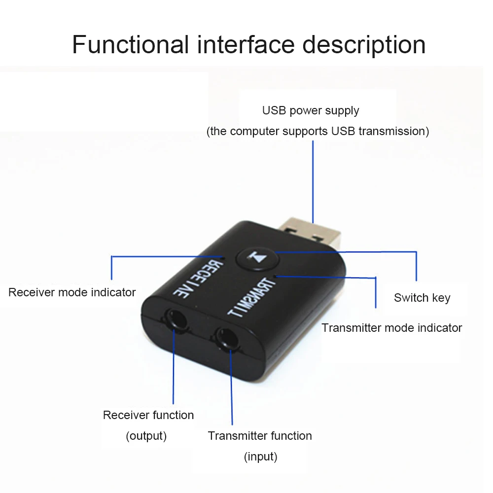 Bluetooth 5,0 аудио передатчик приемник Многофункциональный Мини Bluetooth беспроводной адаптер AUX RCA USB 3,5 мм разъем для ТВ ПК автомобиля
