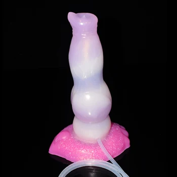 NNSX New 2022 Squirting Function Dog Kont Dildo Gradient Anal Plug With Suction Cup Sex Toys Shop Goods for Adults Gay 4