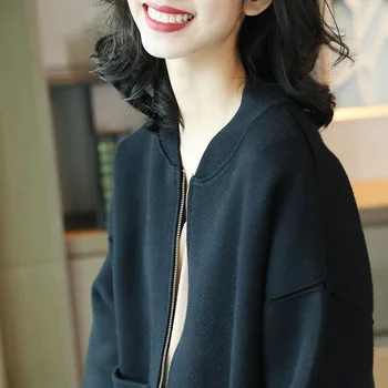 

women's cashmere sweaters bomber long sleeve plus size loose Female navy knitwear 2020 Autumn Winter free ship