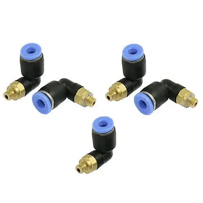 

5 Pcs 4mm Push In Connector 5mm Thread Elbow Quick Fitting