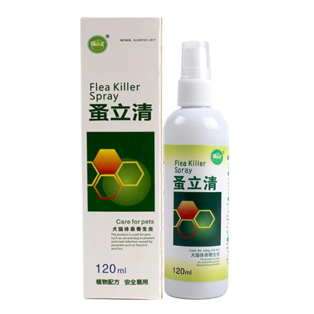120ml Flea Killer Spray Flea Treatment for Dogs Puppy Cats Kitten