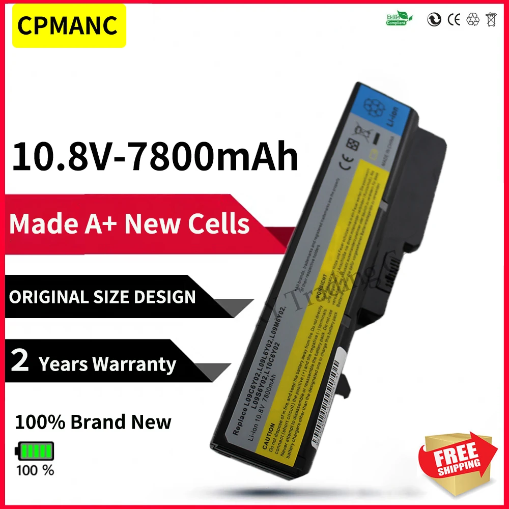 Аккумулятор для ноутбука CPMANC 9Cell L09M6Y02 L10M6F21 L09S6Y02 L09L6Y02 Lenovo G460 G465 G470 G475 G560 G565 G570 G575 G770