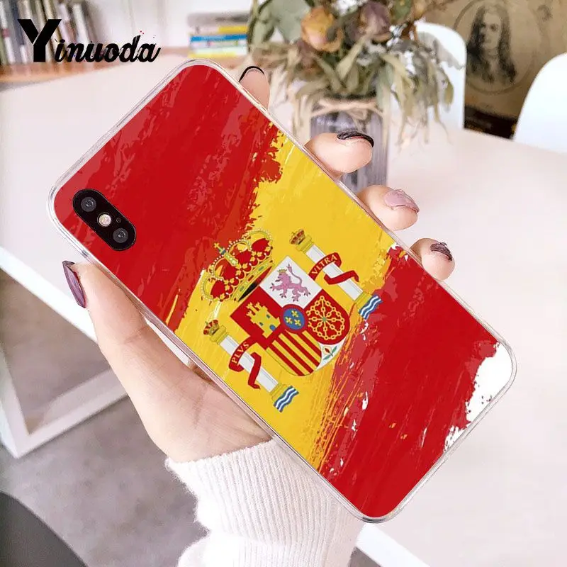 Yinuoda Испанский флаг цветной чехол для телефона Apple iPhone 8 7 6 6S Plus X XS max 5 5S SE XR - Цвет: 3
