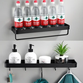 Bathroom Shelf Shower Caddy Organizer Wall Mount Square Shampoo Shelf Cosmetic Shelves Kitchen Storage Bathroom Accessories 5