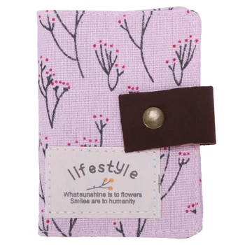 

Elegant Country Style Canvas Credit Business ID Card Bag Pocket Wallet Holder Coin Pouch 20 slots (pink)