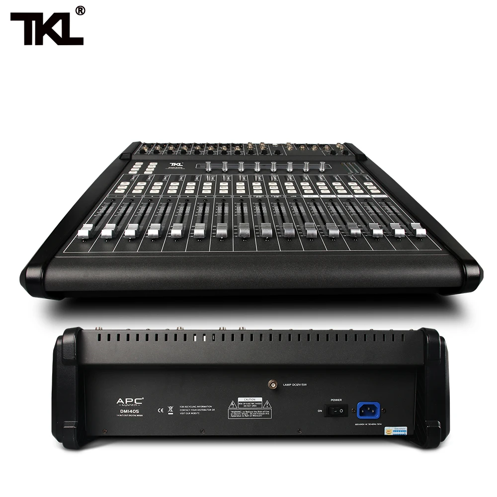 US $1.227.20 TKL DM1405 Professional 14 Channel Mechanical Pusher DJ Mixer Console Stage Digital Audio Mixer