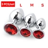 3 Pcs/set Metal Anal plug butt plug Sex Toys Butt Toys For Women/Men/Couples Adults Game Masturbator Anal S/M/L Diamond Sex Shop 1