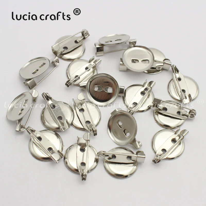 13mm 18pcs Разные размеры, серебряная безопасная булавка для одежды, ювелирное изделие DIY для броши и броши для волос, круглая задняя основа с зажимом G1217 - Цвет: 13mm 18pcs