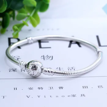 

2019 New Original 925 Sterling Silver Bead Charm Bracelet Lion Cartoon Bangle Basic Bracelet Fit Pan Moments Women DIY Jewelry