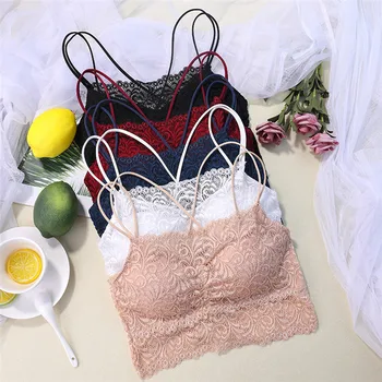 

Fashion Women Bralette Bra Female Tops Hot Sale Female Lace Strap Wrapped Chest Shirt Top Underwear Bras