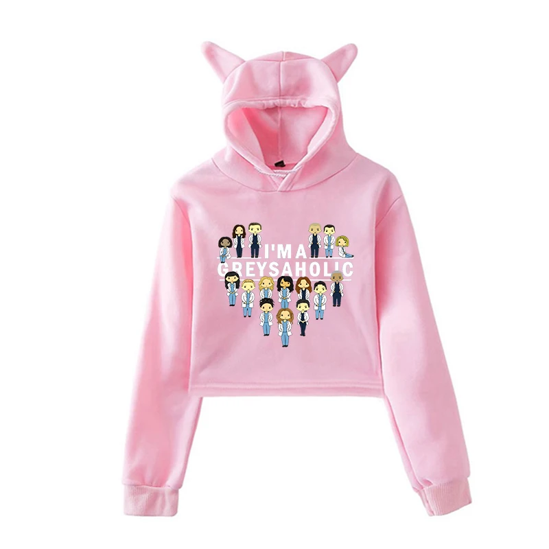 Harajuku Swearshirt, женский укороченный топ, толстовка, серый анатомический свитер, розовые толстовки, Весенняя уличная толстовка, женские топы с длинным рукавом - Цвет: 902-8
