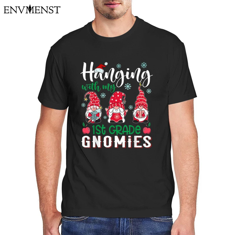 

Cotton Gnomies Christmas T Shirt Women Clothing Summer Kawaii Cat Graphic Tee Tops Unisex Ladies Oversized T Shirt